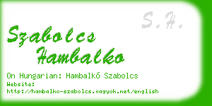 szabolcs hambalko business card