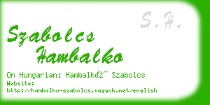 szabolcs hambalko business card